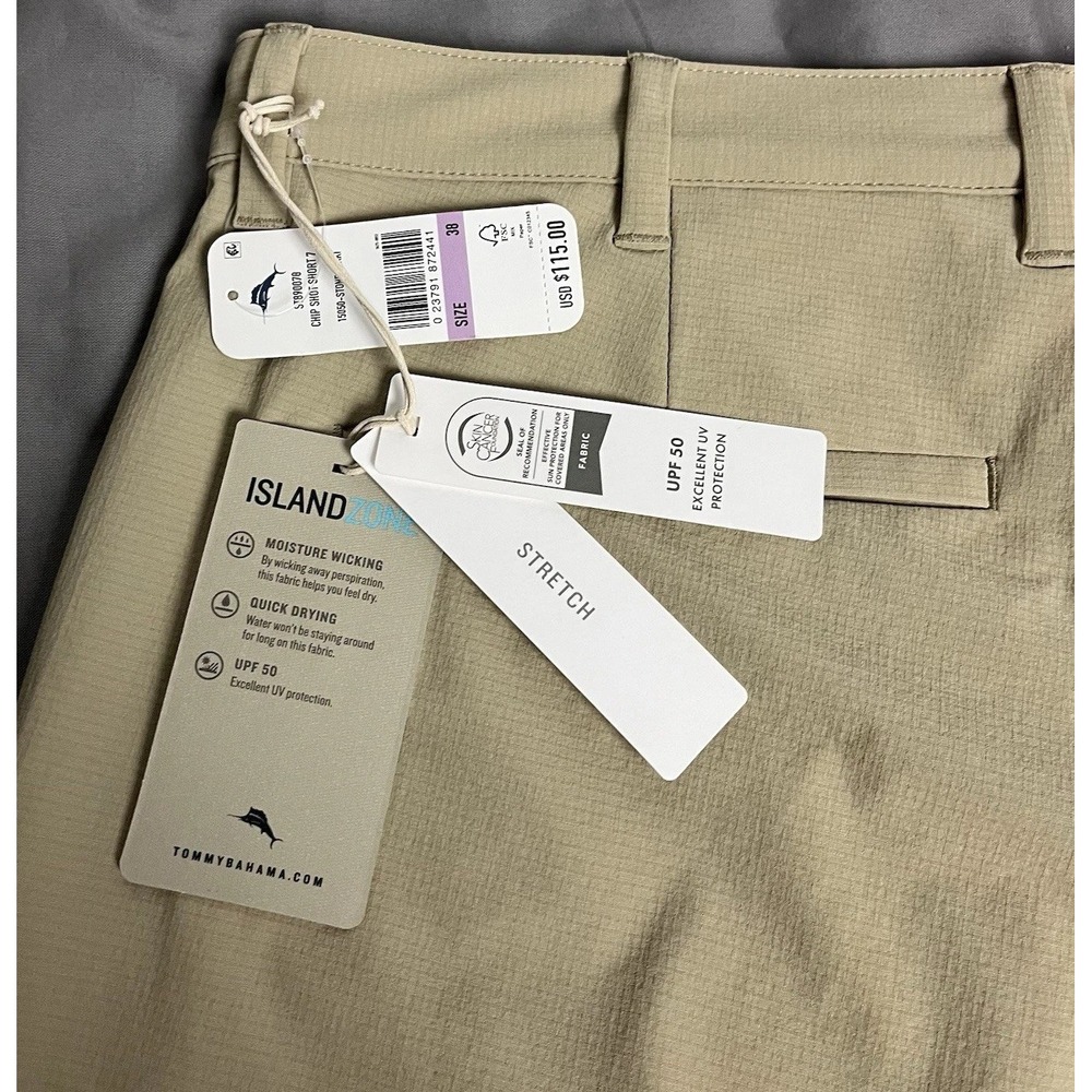Tommy Bahama Chip Shot Golf Shorts Men's 38 Khaki IslandZone UPF 50 Stretch - Picture 8 of 10
